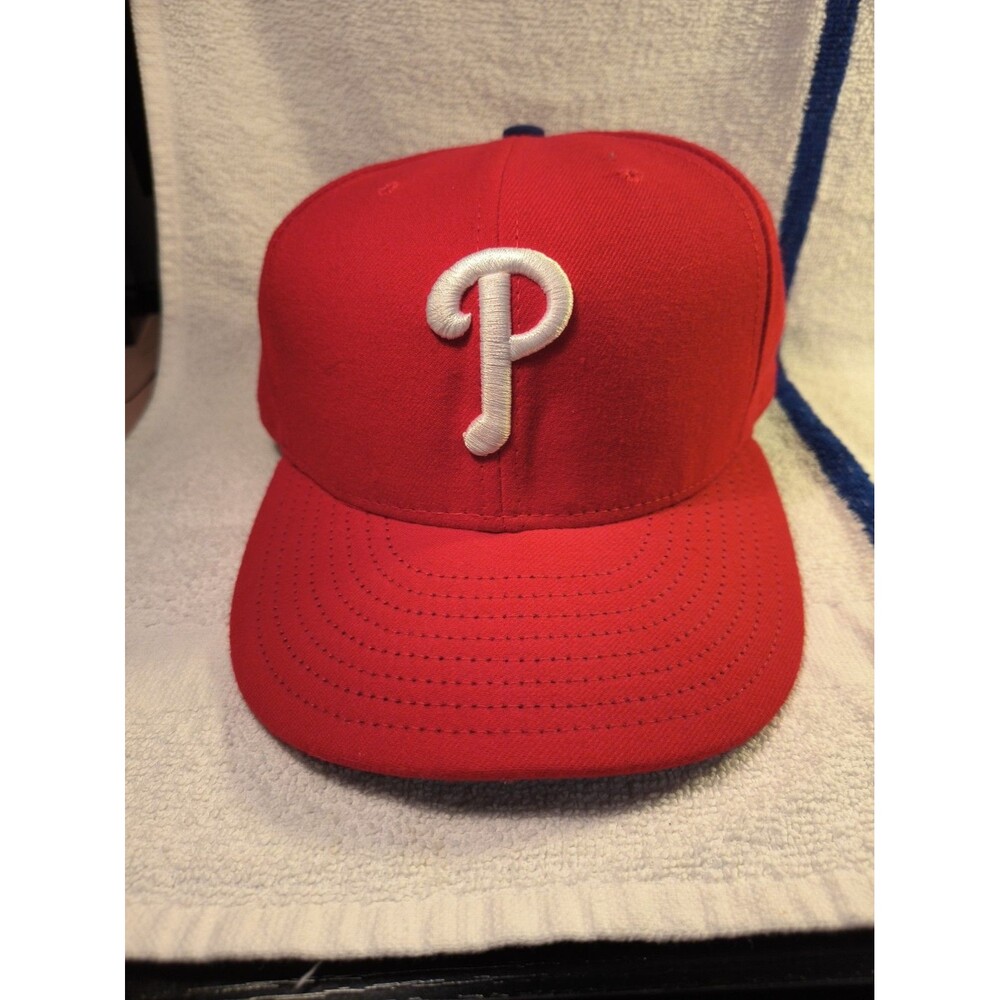New Era 59FIFTY Philadelphia Phillies Hat 7 5/8 Red MLB On Field Fitted Cap